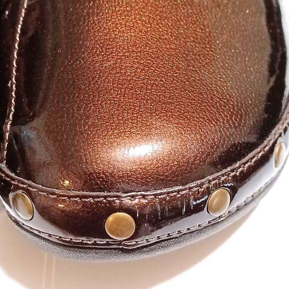 Fitflop Patent Brown Studded Mule Clogs Size 7 - Picture 5 of 9